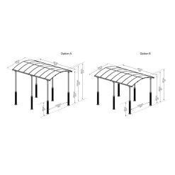 Carport En Alu Gris Et Polycarbonate 1 Voiture 18,2m² Arcadia Alpine 5000 - CANOPIA -Jardin Abris Magasin carport en alu gris et polycarbonate 1 voiture 182m arcadia alpine 5000 canopia 2