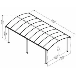 Carport En Alu Gris Et Polycarbonate 1 Voiture 23,3m² Arcadia™ 6400 – Canopia -Jardin Abris Magasin carport en alu gris et polycarbonate 1 voiture 233m arcadia 6400 canopia 2
