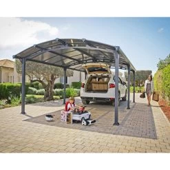Carport En Alu Gris Et Polycarbonate 1 Voiture 23,3m² Arcadia™ 6400 – Canopia -Jardin Abris Magasin carport en alu gris et polycarbonate 1 voiture 233m arcadia 6400 canopia 5