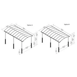 Carport En Alu Gris Et Polycarbonate 1 Voiture 23,3m² Arcadia Alpine 6400 - Canopia -Jardin Abris Magasin carport en alu gris et polycarbonate 1 voiture 233m arcadia alpine 6400 canopia 2