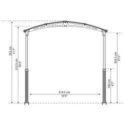 Carport En Alu Gris Et Polycarbonate 1 Voiture 23,3m² Arcadia Alpine 6400 - Canopia -Jardin Abris Magasin carport en alu gris et polycarbonate 1 voiture 233m arcadia alpine 6400 canopia 4