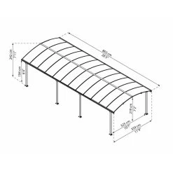 Carport En Alu Gris Et Polycarbonate 31m² Arcadia™ 8500 – Canopia -Jardin Abris Magasin carport en alu gris et polycarbonate 31m arcadia 8500 canopia 2