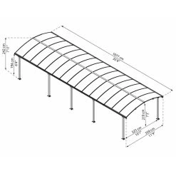 Carport En Alu Gris Et Polycarbonate 38,7m² Arcadia™ 10600 – Canopia -Jardin Abris Magasin carport en alu gris et polycarbonate 387m arcadia 10600 canopia 2