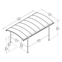 Carport En Alu Gris Et Polycarbonate Bronze 1 Voiture 14,6m² Victoria 5000 - Canopia By Palram -Jardin Abris Magasin carport en alu gris et polycarbonate bronze 1 voiture 146m victoria 5000 canopia by palram 3