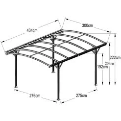 Carport En Aluminium Anthracite 3x4,34m Et Polycarbonate 6mm X-METAL 13 Carport En Aluminium Anthracite 3x4,34m Et Polycarbonate 6mm X-METAL -Jardin Abris Magasin carport en aluminium anthracite 3x434m et polycarbonate 6mm x metal 5