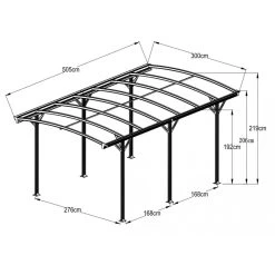 Carport En Aluminium Blanc 3x5,05m Et Polycarbonate 6mm X-METAL -Jardin Abris Magasin carport en aluminium blanc 3x505m et polycarbonate 6mm x metal 2