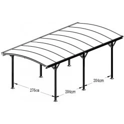 Carport En Aluminium Blanc 3x5,76m Et Polycarbonate 6mm X-METAL -Jardin Abris Magasin carport en aluminium blanc 3x576m et polycarbonate 6mm x metal 4