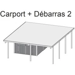 Carport En Bois Autoclave 30,35m² Avec Débarras 9m² - Karibu -Jardin Abris Magasin carport en bois autoclave 3035m avec debarras 9m karibu 2