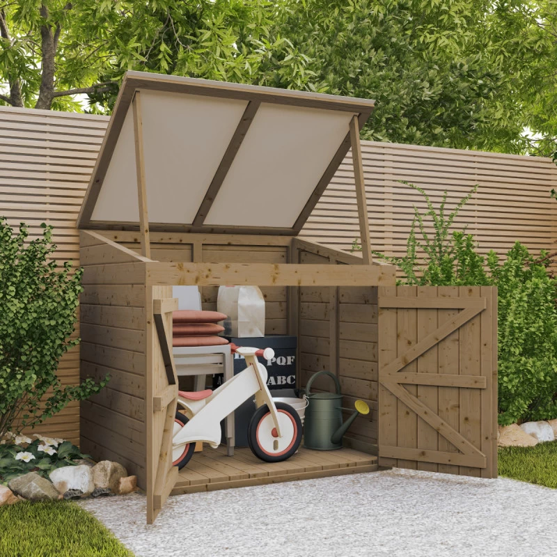 Coffre De Jardin En Bois Traité 20mm 1200L GENIO Blanc - Gardy Shelter 3 Coffre De Jardin En Bois Traité 20mm 1200L GENIO Blanc - Gardy Shelter