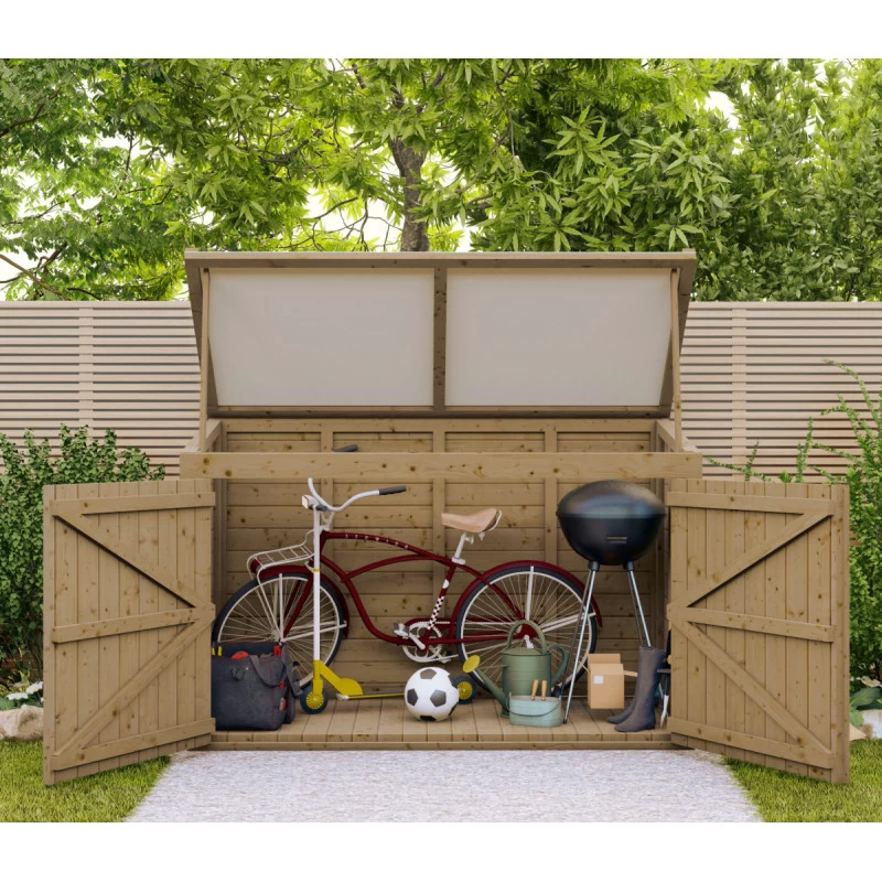 Coffre De Jardin En Bois Traité 28mm 2000L LARGO Blanc - Gardy Shelter 3 Coffre De Jardin En Bois Traité 28mm 2000L LARGO Blanc - Gardy Shelter