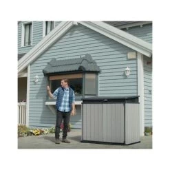 Coffre De Jardin En Résine Brossée Brossium 1150L - Keter -Jardin Abris Magasin coffre de jardin en resine brossee brossium 1150l keter 3