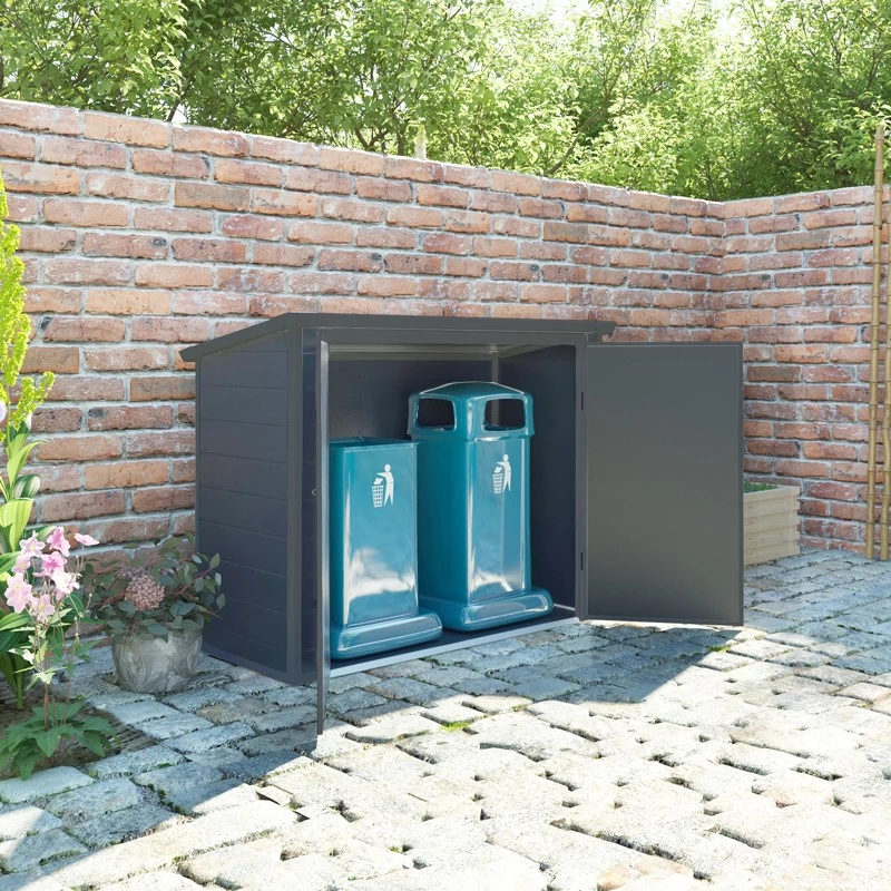 Coffre De Jardin En Résine - Cache Poubelles Anthracite 1,79m² JOBU 3 Coffre De Jardin En Résine - Cache Poubelles Anthracite 1,79m² JOBU