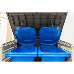 Coffre De Jardin Multifonctions En Résine 1200L Toit Plat Beige - Keter -Jardin Abris Magasin coffre de jardin multifonctions en resine 1200l keter 2