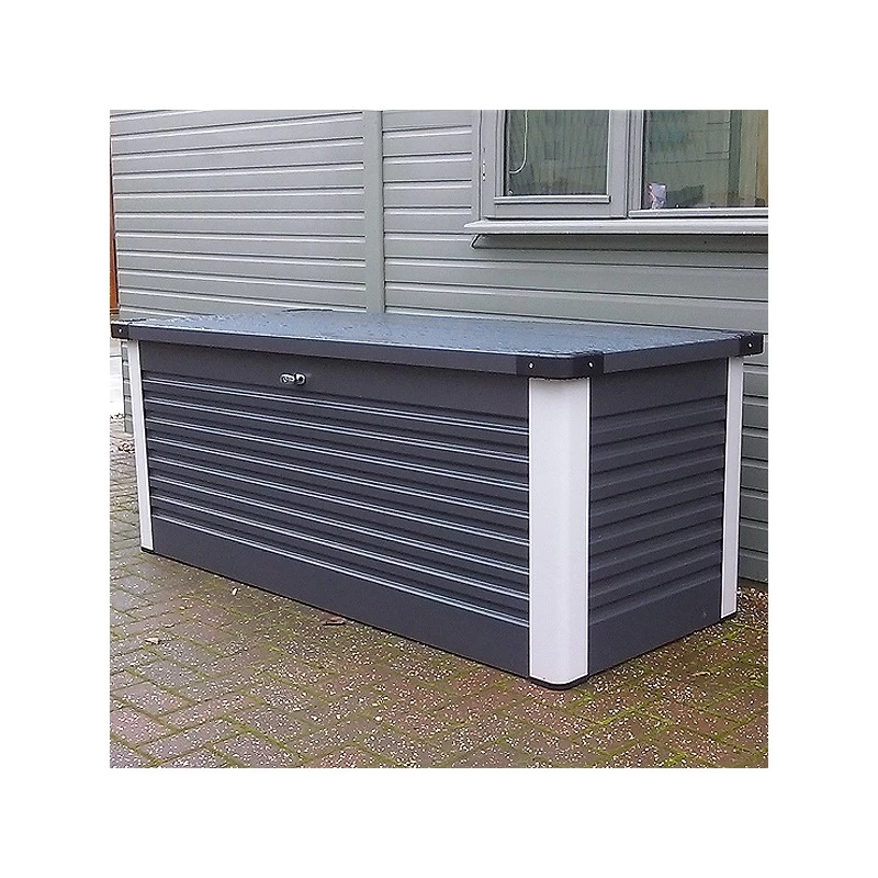 Coffre De Rangement En Métal Anthracite 1000L Patio Box 1,46m² TRIMETALS 3 Coffre De Rangement En Métal Anthracite 1000L Patio Box 1,46m² TRIMETALS