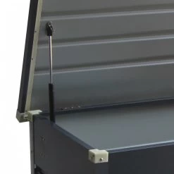 Coffre De Rangement En Métal Anthracite 400L Avec Plancher X-METAL -Jardin Abris Magasin coffre de rangement en metal anthracite 430l avec plancher x metal 5