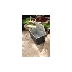 Coffre De Rangement En Métal Anthracite 800L DURAMAX -Jardin Abris Magasin coffre de rangement en metal anthracite 800l duramax 1