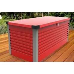 Coffre De Rangement En Métal Rouge 750L Patio Box 1,06m² TRIMETALS 13 Coffre De Rangement En Métal Rouge 750L Patio Box 1,06m² TRIMETALS -Jardin Abris Magasin coffre de rangement en metal rouge 750l patio box 106m trimetals 5