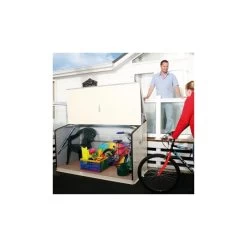 Coffre De Rangement En Métal Storegard 1500L Crème 1,74m² TRIMETALS -Jardin Abris Magasin coffre de rangement en metal storegard 1500l creme 174m trimetals 1