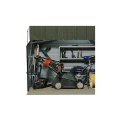 Coffre De Rangement En Métal Storegard 1500L Vert 1,74m² TRIMETALS -Jardin Abris Magasin coffre de rangement en metal storegard 1500l vert 174m trimetals 2