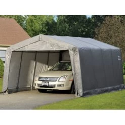 Garage Démontable 18,13m² En Acier Et Polyéthylène Gris – Shelter Logic 11 Garage Démontable 18,13m² En Acier Et Polyéthylène Gris – Shelter Logic -Jardin Abris Magasin garage 1813m demontable en acier et polyethylene gris shelter logic 3