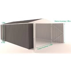 Garage En Acier Zincalume Colorbond 20,1m² Grande Hauteur EASYSHED -Jardin Abris Magasin garage en acier zincalume colorbond 1995m grande hauteur easyshed 5