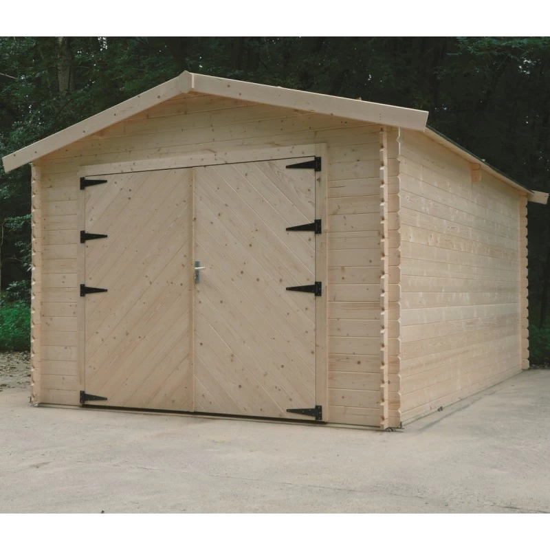 Garage En Bois Massif 18,19m² Madriers 28mm SOLID 3 Garage En Bois Massif 18,19m² Madriers 28mm SOLID