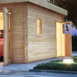 Garage En Bois Massif 20,78m² Toit Plat – Madriers 40mm - Karibu 10 Garage En Bois Massif 20,78m² Toit Plat – Madriers 40mm - Karibu -Jardin Abris Magasin garage en bois massif 2078m toit plat madriers 40mm karibu 2
