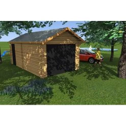 Garage En Bois Massif 24,23m² – Madriers 60mm – Habrita 9 Garage En Bois Massif 24,23m² – Madriers 60mm – Habrita -Jardin Abris Magasin garage en bois massif 2423m madriers 60mm habrita 2