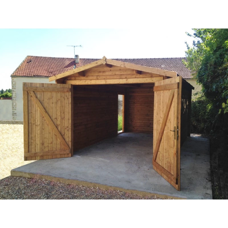 Garage En Bois Massif 40mm Traité Teinté Marron Gardy Shelter 6 Garage En Bois Massif 40mm Traité Teinté Marron Gardy Shelter – Image 4