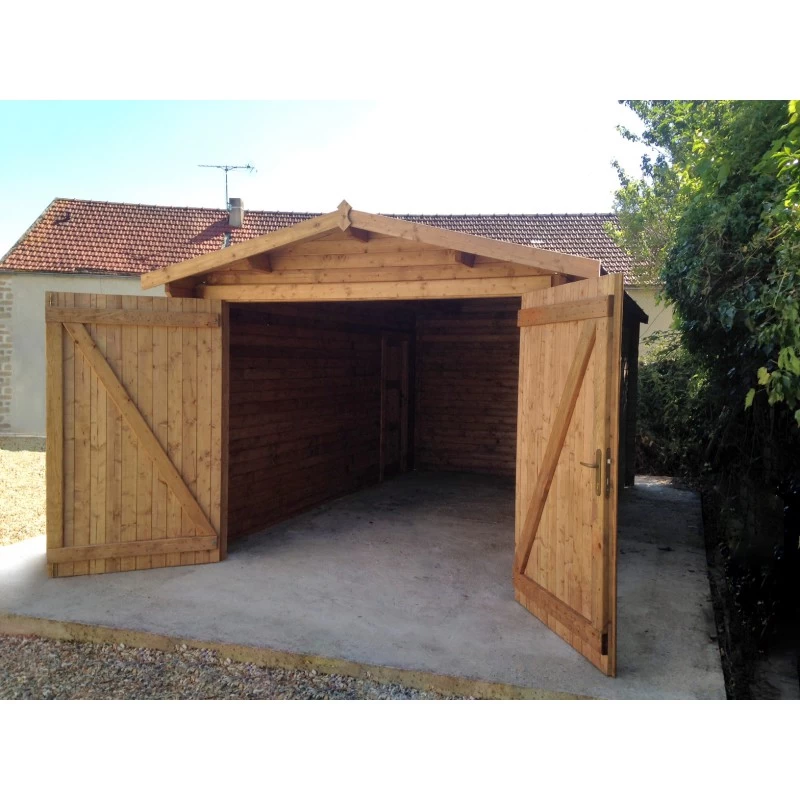 Garage En Bois Massif 40mm Traité Teinté Marron Gardy Shelter 8 Garage En Bois Massif 40mm Traité Teinté Marron Gardy Shelter – Image 6