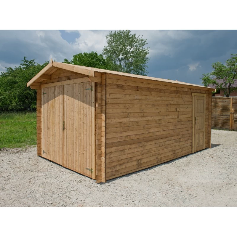 Garage En Bois Massif 40mm Traité Teinté Marron Gardy Shelter 3 Garage En Bois Massif 40mm Traité Teinté Marron Gardy Shelter