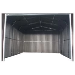Garage Métal Anthracite 15,14m² Porte Enroulable + Kit D'ancrage X-METAL -Jardin Abris Magasin garage metal anthracite 1514m porte enroulable kit d ancrage x metal 5