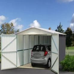 Garage Métal Anthracite 15,50m² + Kit D'ancrage Inclus - YARDMASTER -Jardin Abris Magasin garage metal anthracite 1550m kit d ancrage inclus yardmaster 2