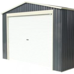 Garage Métal Anthracite 19,52m² Porte Enroulable + Kit D'ancrage X-METAL -Jardin Abris Magasin garage metal anthracite 1952m porte enroulable kit d ancrage x metal 4