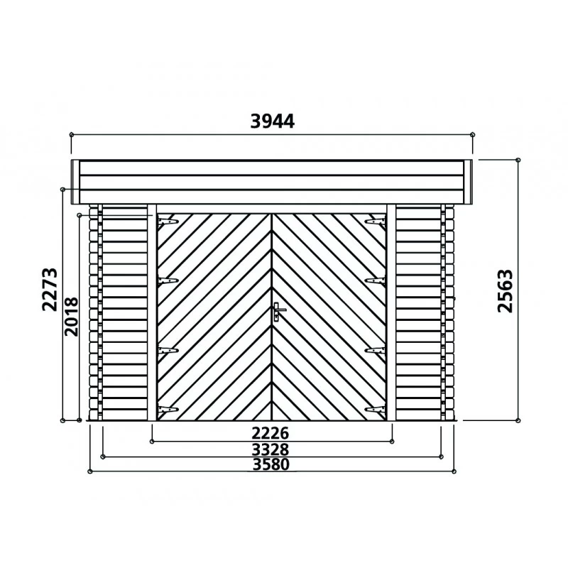 Garage Toit Plat En Bois Massif 19,26m² Madriers 40mm SOLID 8 Garage Toit Plat En Bois Massif 19,26m² Madriers 40mm SOLID – Image 6