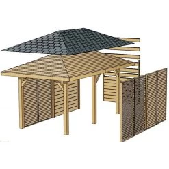 Jalousie Orientable 90cm Pour Pavillons KIOSK En Bois Traité Autoclave - SOLID -Jardin Abris Magasin jalousie orientable 90cm pour pavillons kiosk en bois traite autoclave solid 2