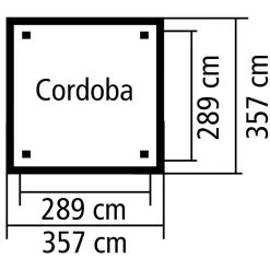 Kiosque Carré Cordoba – 3,57x3,57m - Karibu -Jardin Abris Magasin kiosque carre cordoba 357x357m karibu 2