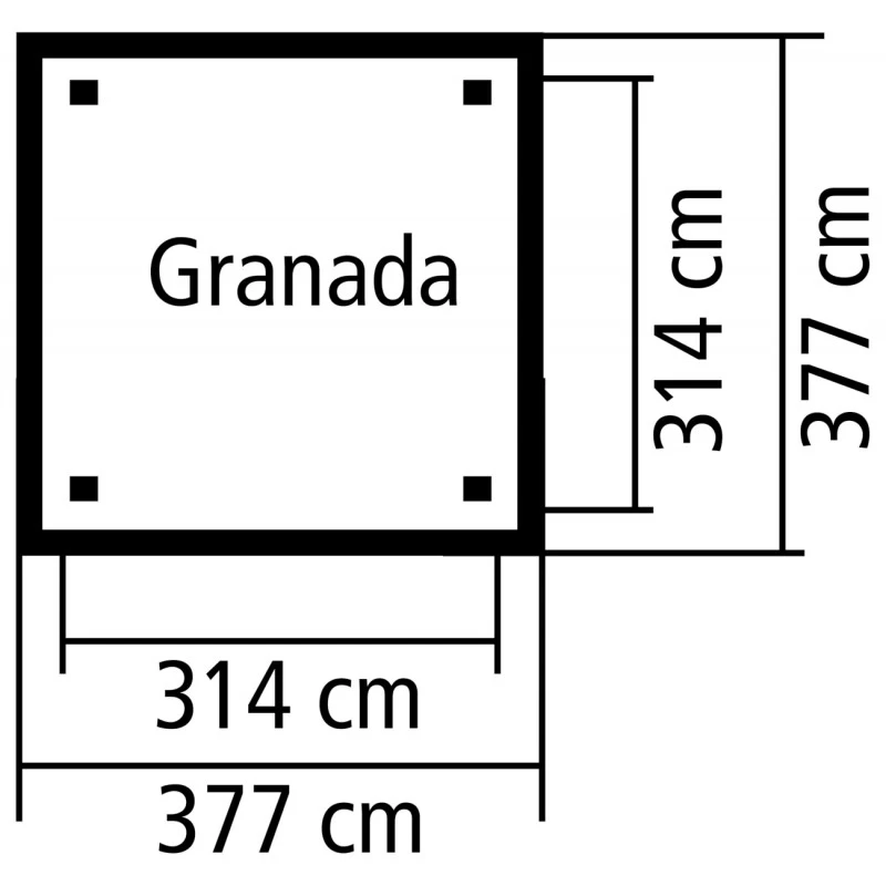 Kiosque Carré Granada – 3,77x3,77m - Karibu 5 Kiosque Carré Granada – 3,77x3,77m - Karibu – Image 3