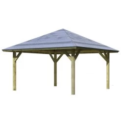 Kiosque Carré Holm 1 En Bois FSC – 4,31x4,31m - Karibu -Jardin Abris Magasin kiosque carre holm 1 en bois fsc 431x431m karibu 5
