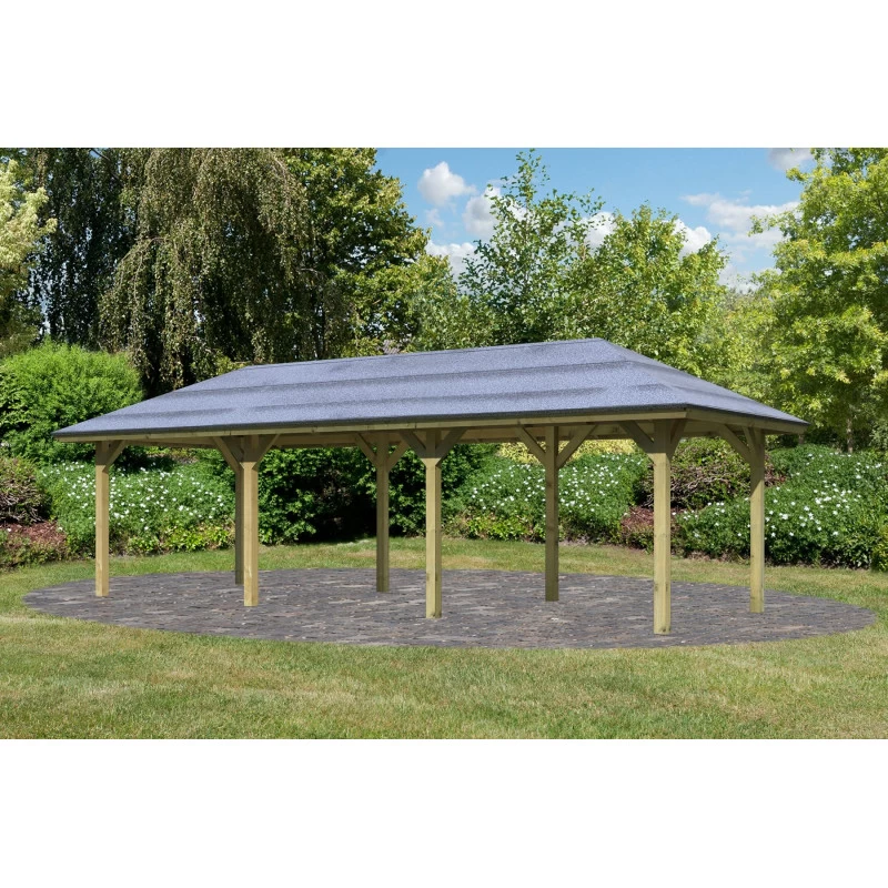 Kiosque Rectangulaire En Bois Autoclave 18,47m² Perida 2 – Karibu 3 Kiosque Rectangulaire En Bois Autoclave 18,47m² Perida 2 – Karibu