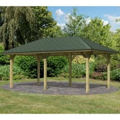 Jardin Abris Magasin -Jardin Abris Magasin kiosque rectangulaire en bois autoclave bergen 2 338x592m avec shingles karibu 1
