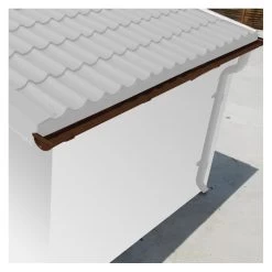 Kit Gouttières Marron - Pack Prêt à La Pose Pour Abri Woodlife Garden 9m²+9m² Terrasse -Jardin Abris Magasin kit gouttieres anthracite pack pret a la pose pour abri woodlife 9m9m terrasse 7