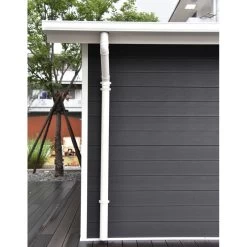 Kit Gouttières Blanc - Pack Prêt à La Pose Pour Abri PREMIUM Woodlife Garden Double Pentes Longueur 3m -Jardin Abris Magasin kit gouttieres blanc pack pret a la pose pour abri premium woodlife garden double pentes longueur 3m 1