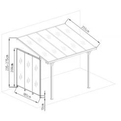 Panneau Latéral En Aluminium Et PC Transparent Pour Toit De Terrasse Anthracite 2,5m X-METAL -Jardin Abris Magasin panneau lateral en aluminium et pc transparent pour toit de terrasse anthracite 25m x metal 2
