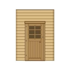 Paroi Frontale Porte Simple 210cm Pour Carport Bois Traité - SOLID