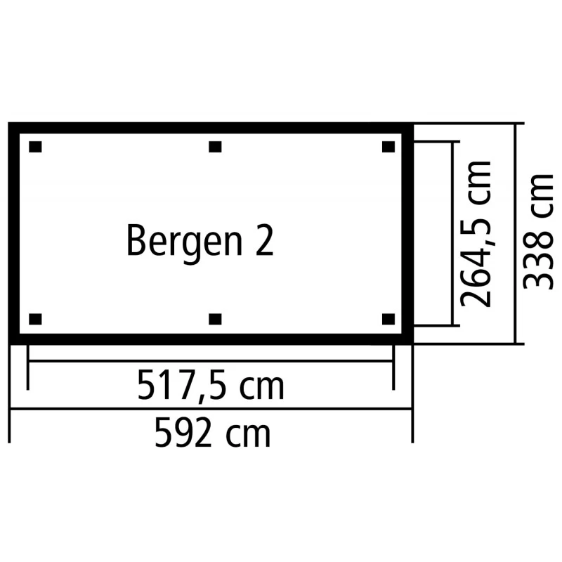 Pavillon Bergen 2 En Bois Autoclave 13,70m² + Plancher + Balustrade – KARIBU 4 Pavillon Bergen 2 En Bois Autoclave 13,70m² + Plancher + Balustrade – KARIBU – Image 2