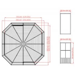 Pavillon Charlestone 384x384cm En Aluminium Et Acier Galvanisé - SOJAG -Jardin Abris Magasin pavillon charlestone 384x384cm en aluminium et polycarbonate sojag 4