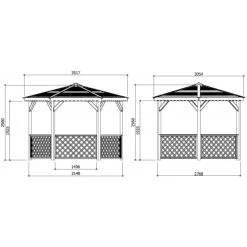 Pavillon De Jardin Hexagonal 6,68m² En Bois Traité Autoclave Avec Balustrades - SOLID -Jardin Abris Magasin pavillon de jardin hexagonale 668m en bois traite autoclave avec balustrades solid 2