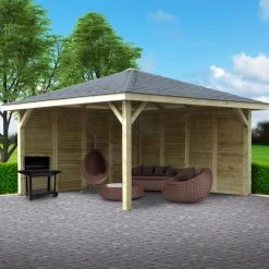 Pavillon De Jardin KIOSK COMBI 14,75m² En Bois Traité Autoclave - SOLID