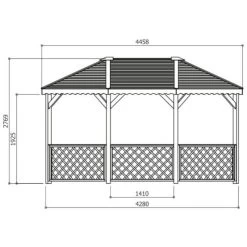 Pavillon De Jardin Octogonal 11,49m² En Bois Traité Autoclave Avec Balustrades - SOLID 8 Pavillon De Jardin Octogonal 11,49m² En Bois Traité Autoclave Avec Balustrades - SOLID -Jardin Abris Magasin pavillon de jardin octogonal 1149m en bois traite autoclave avec balustrades solid 2